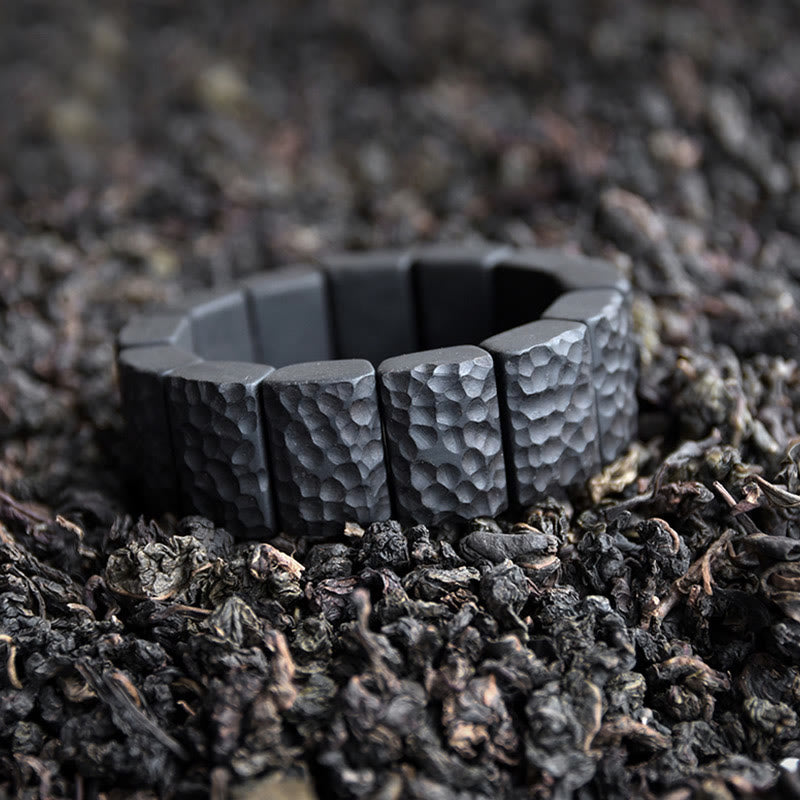 Buddha Stones Vintage Ebony Wood Texture Peace Couple Bracelet