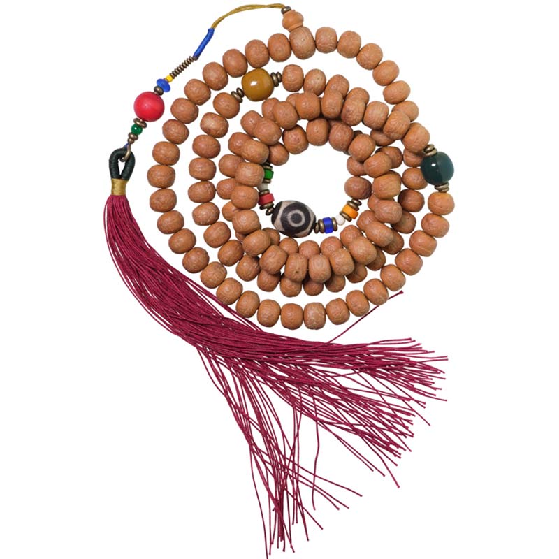 108 Mala Beads Bodhi Seed Dzi Bead Peace Tassel Bracelet