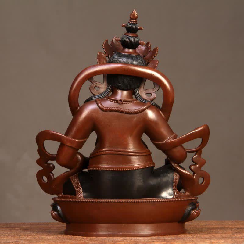 Yellow Jambhala Bodhisattva Figurine Compassion Copper Statue Home Office Decoration