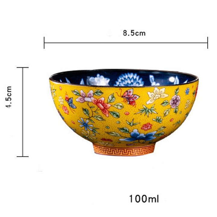 Buddha Stones Koi Fish Chrysanthemum Peony Flower Butterfly Ceramic Teacup Kung Fu Tea Cup Bowl 100ml