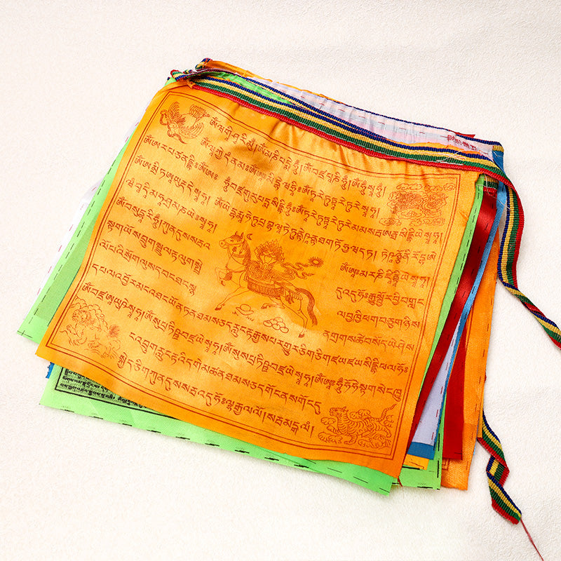 Buddha Stones Outdoor Long-lasting Windhorse 20 Pcs Prayer Flag