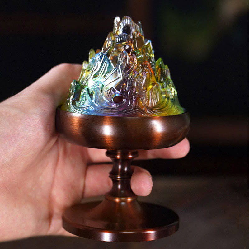 Liuli Crystal Mountain Healing Meditation Incense Burner