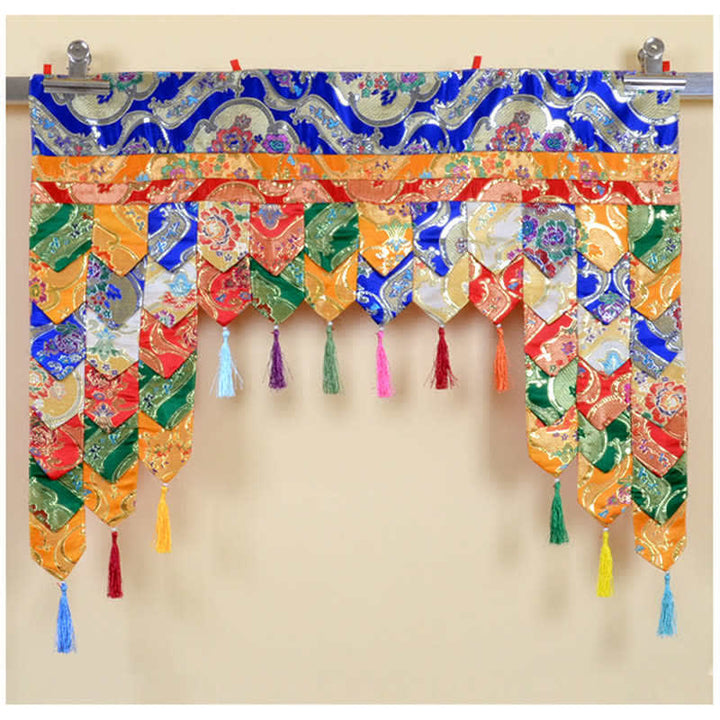 Tibetan Five Colors Hanging Curtain Prayer Altar Healing Meditation Curtain