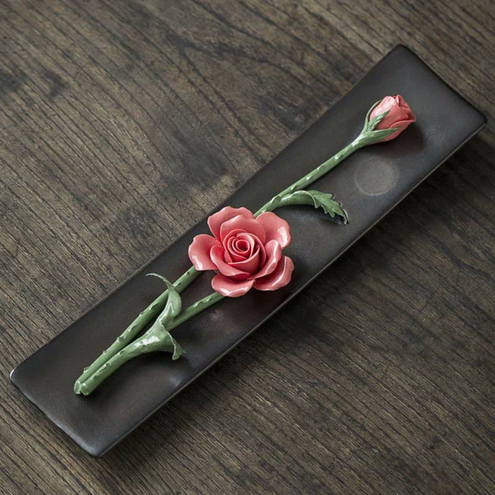 Lotus Peony Rose Flower Ceramic Spiritual Incense Burner