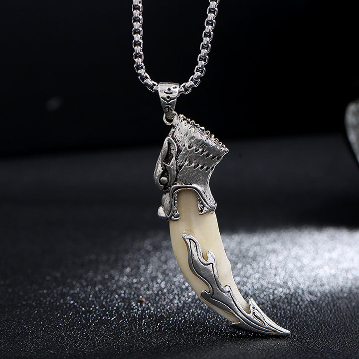 Imitation Wolf Tooth Titanium Steel Balance Necklace Pendant