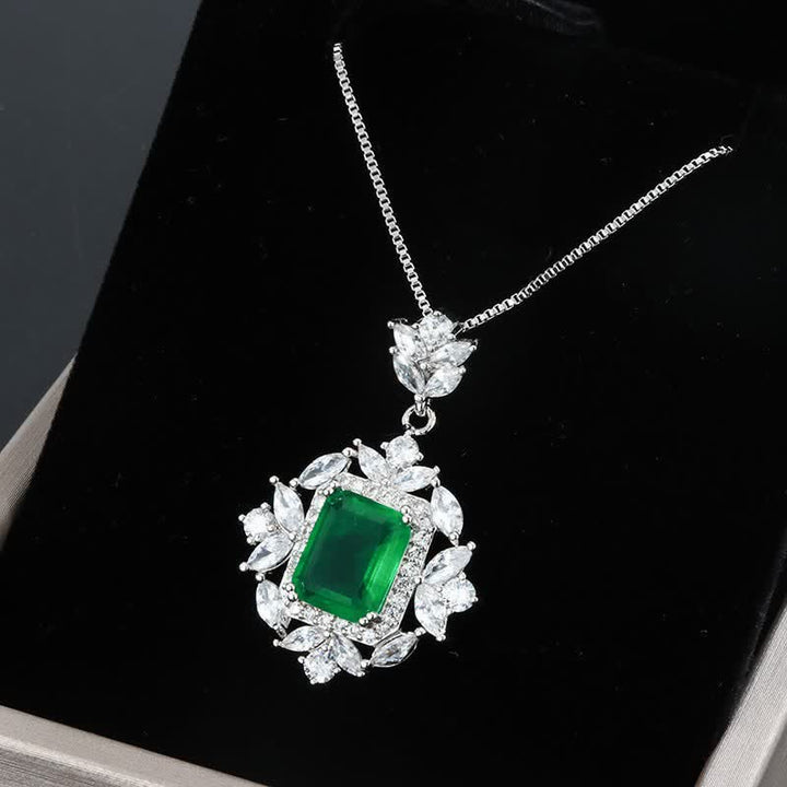 Emerald Crystal Red Corundum Confidence Courage Ring Earrings Necklace Pendant