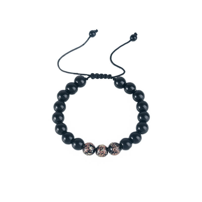 Buddha Stones Black Obsidian Luminous Glowstone Strength Bracelet