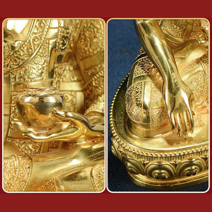 Buddha Shakyamuni Figurine Enlightenment Copper Statue Home Offering Decoration