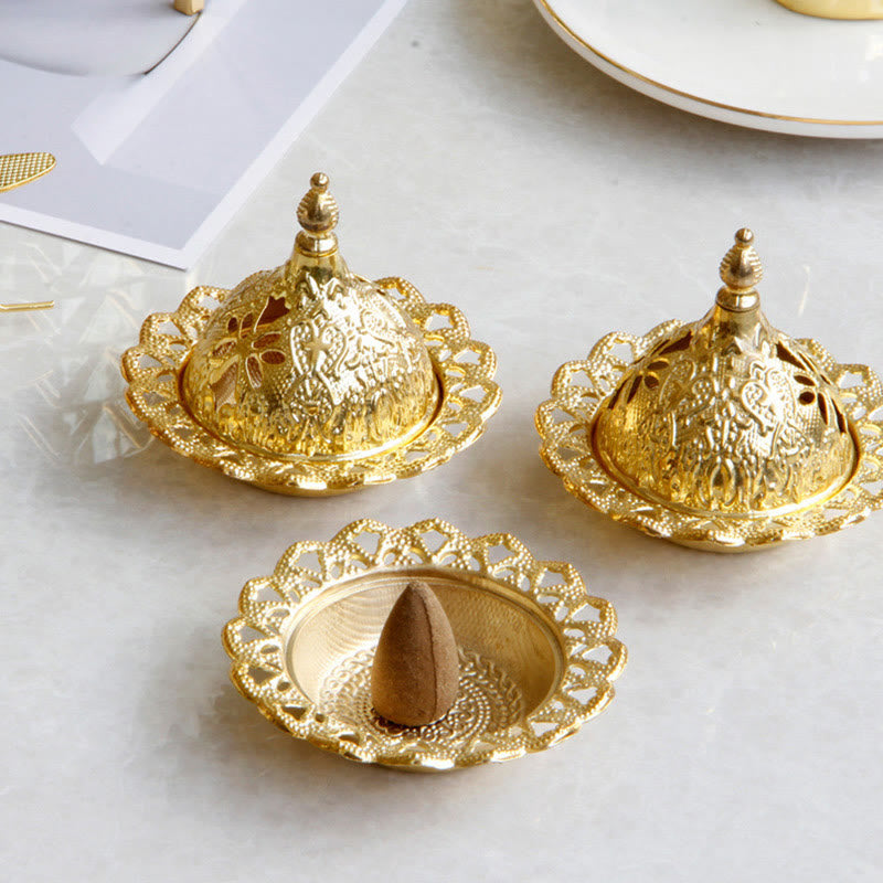 Tibetan Gold Mini Meditation Incense Burner