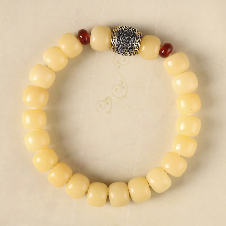 Buddha Stones Bodhi Seed Auspicious Cloud Fu Character Bead Peace Bracelet