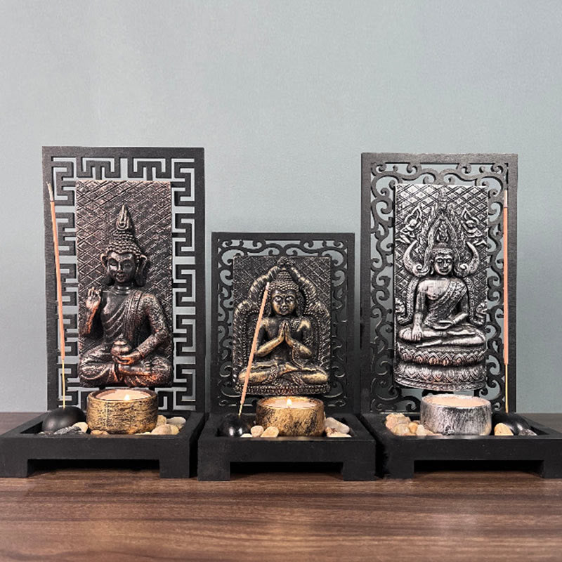 Buddha Stones Buddha Compassion Serenity Home Resin Prayer Altar Decoration