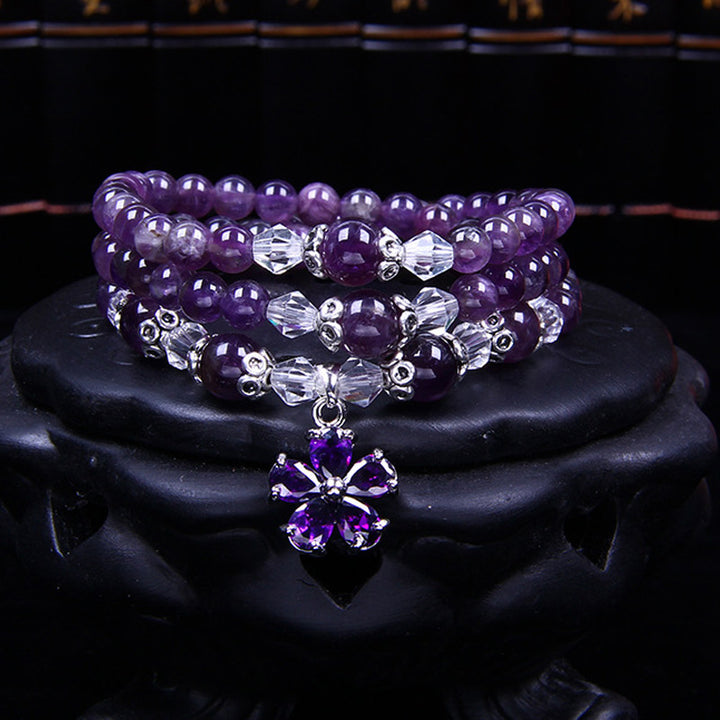 Buddha Stones Tibetan Amethyst Blessing Bracelet