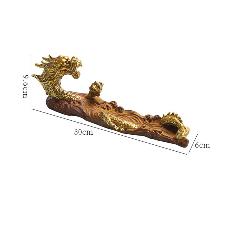 Buddha Stones Dragon Protection Ceramic Stick Incense Burner Decoration