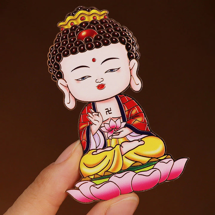 Buddha Stones Chinese Zodiac Natal Buddha Blessing Wealth Fortune Fridge Phone Sticker