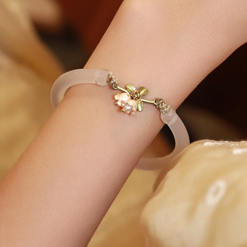 Lily of the Valley Flower Happiness Strength Bracelet Bangle