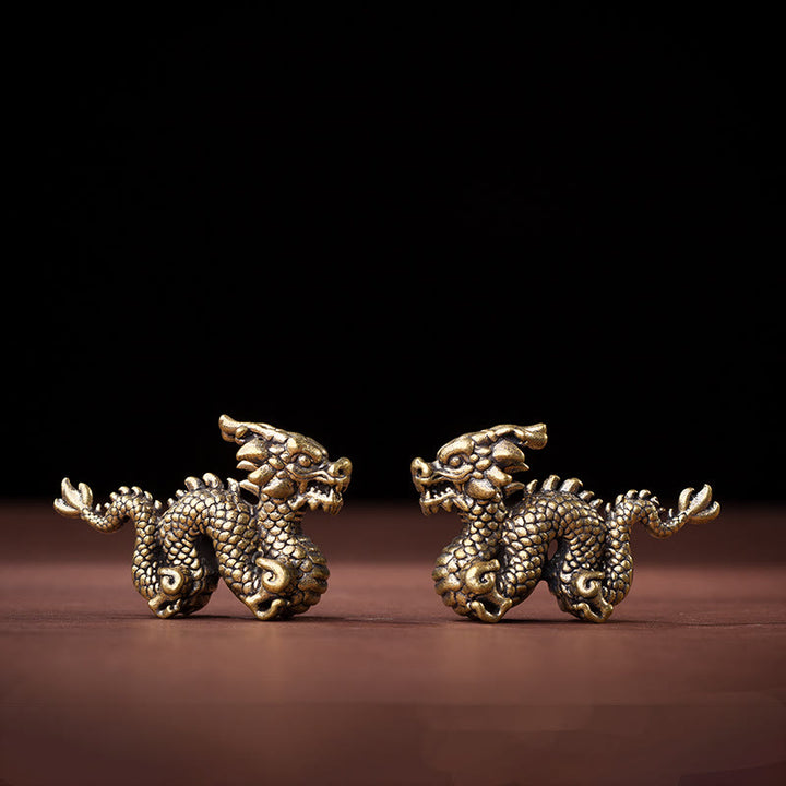 Buddha Stones Year Of The Dragon Small Auspicious Brass Dragon Luck Success Home Decoration