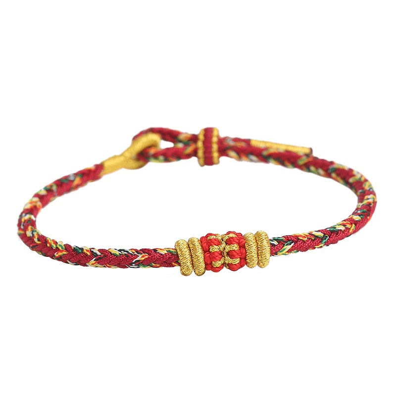 Buddha Stones Handmade Colorful Rope King Kong Knot Braided Luck Bracelet