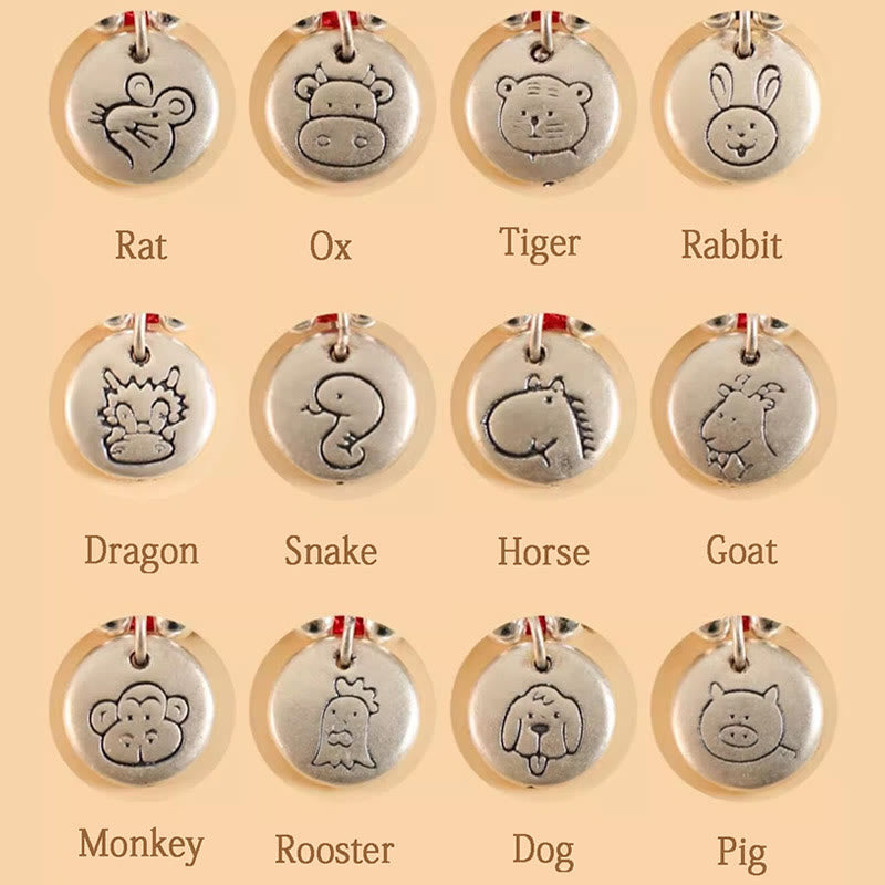 Buddha Stones Handmade 999 Sterling Silver Year of the Dragon Cute Chinese Zodiac Luck Braided Bracelet