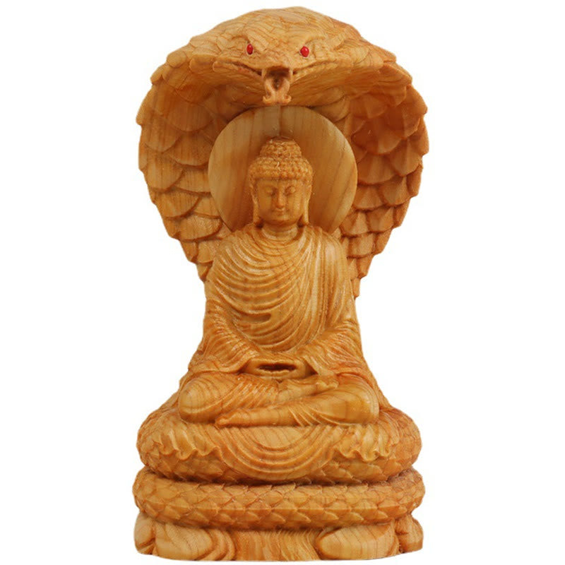 Buddha Stones Handmade Thuja Sutchuenensis Wood Tathagata Buddha Ward Off Evil Spirits Decoration