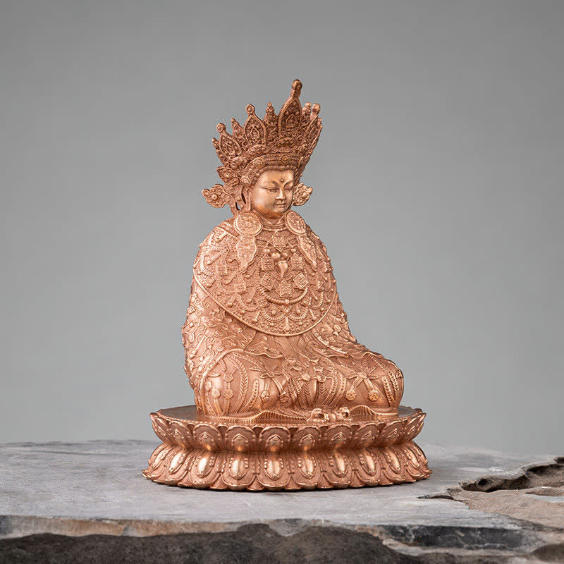 Buddha Shakyamuni Figurine Compassion Handmade Copper Statue Decoration