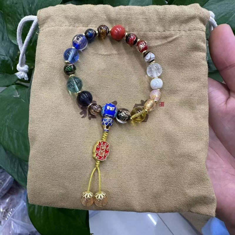 Buddha Stones Tibetan Colorful Incense Ash Liuli Glass Bead Om Mani Padme Hum Dorje Vajra 18 Beads Wrist Mala