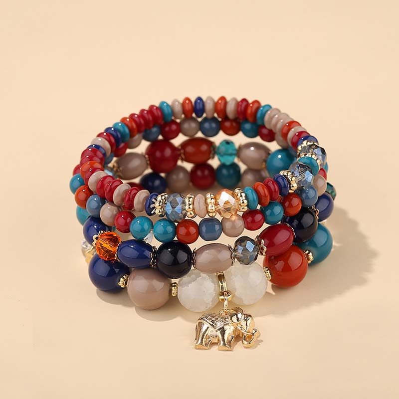 Elephant Crystal Luck Healing Charm Bracelet