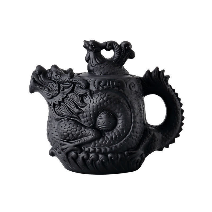 Vintage Dragon Phoenix Ceramic Teapot