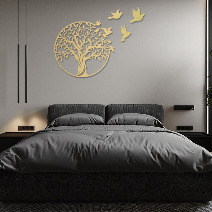 Buddha Stones Tree of Life Birds Sign Housewarming Gift Unity Wall Art