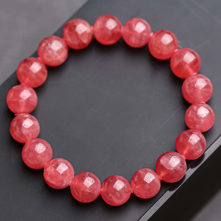 Buddha Stones Natural Strawberry Quartz Blessing Healing Bracelet