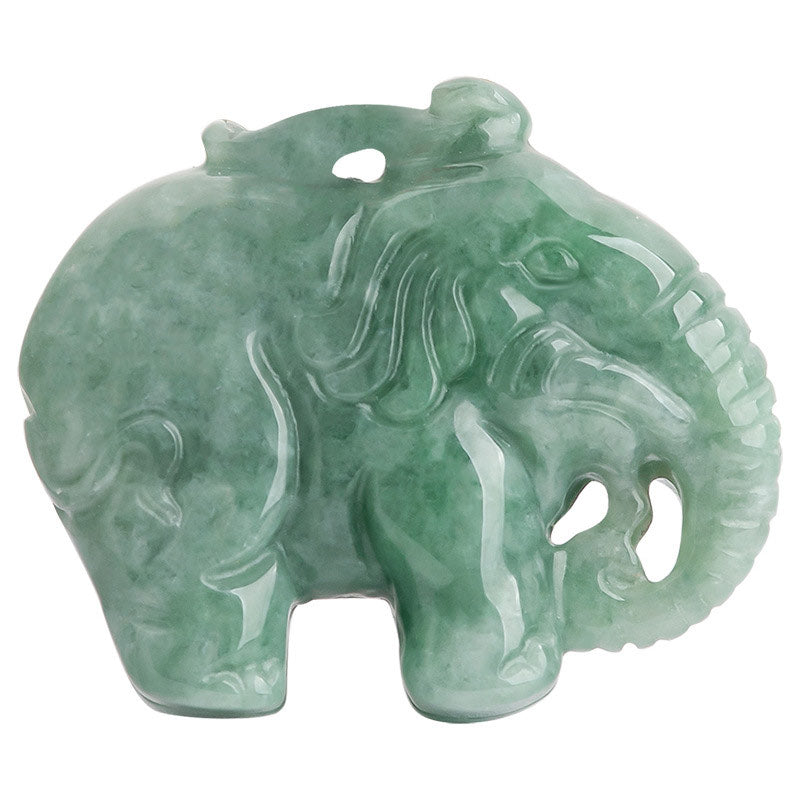 Elephant Jade Luck Strength Necklace String Pendant