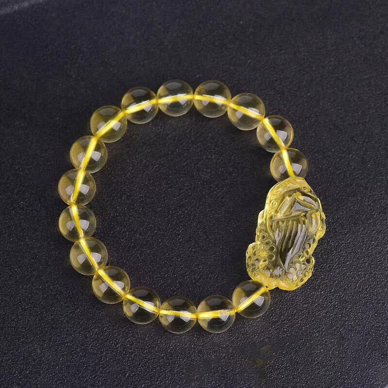 Natural Citrine Pi Xiu Stretch Bracelet