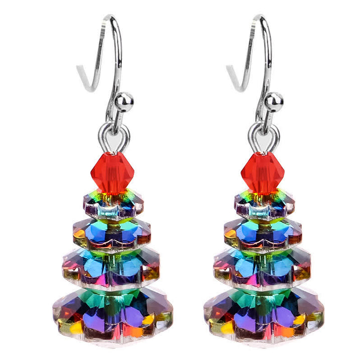 Various Crystals Christmas Tree Amethyst Peace Healing Drop Earrings