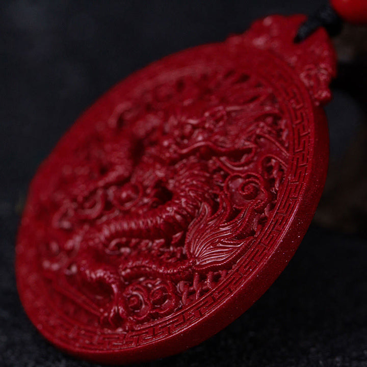 ❗❗❗A Flash Sale- Buddha Stones Year of the Dragon Natural Cinnabar Dragon Protection Necklace Pendant