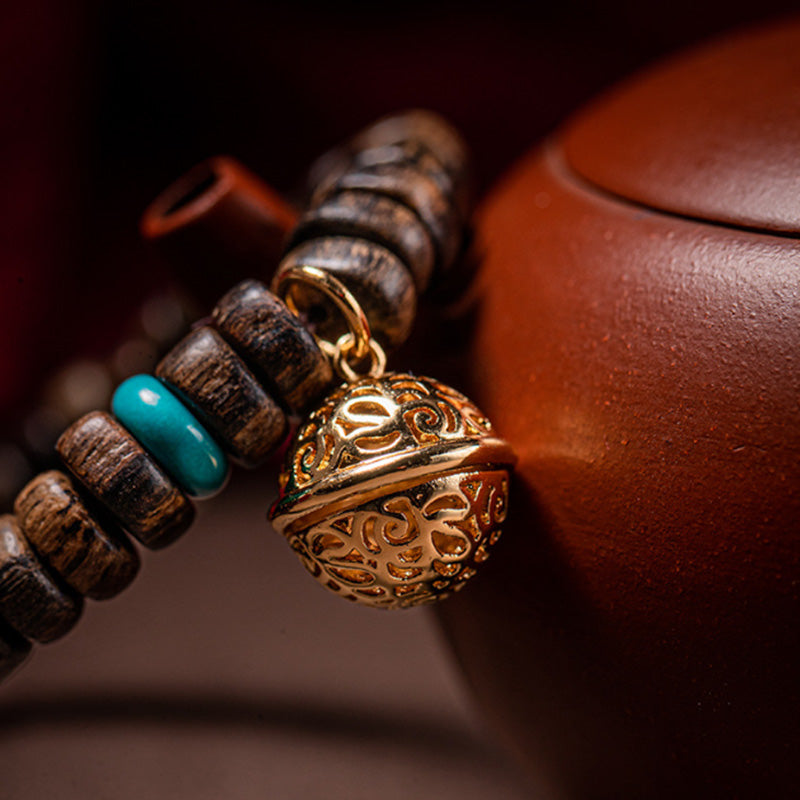 Agarwood Red Agate Turquoise Balance Strength Bracelet