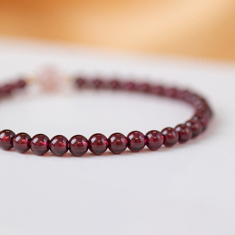 Buddha Stones Natural Garnet Strawberry Quartz Calm Bracelet