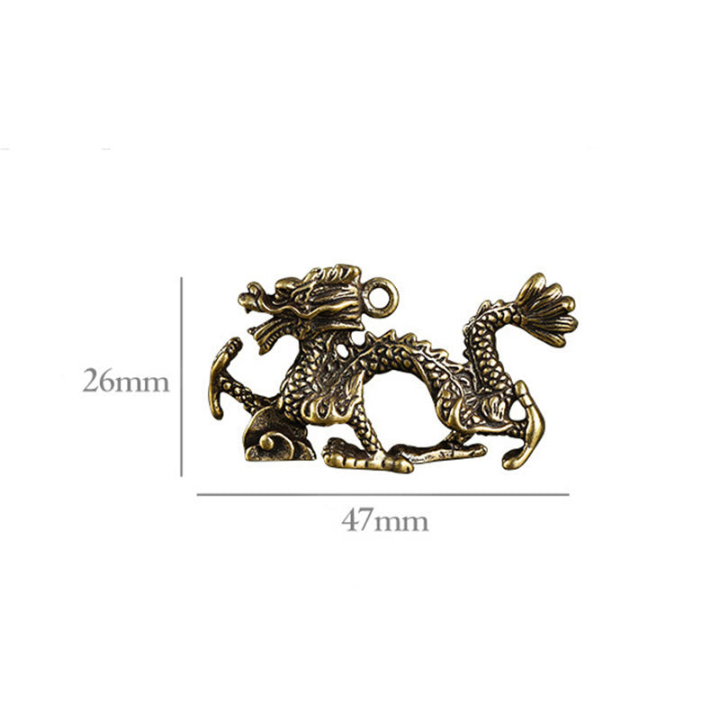 Buddha Stones Year Of The Dragon Mini Brass Dragon Luck Protection Home Decoration