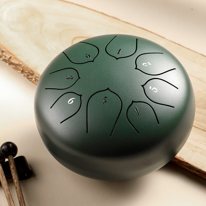 Buddha Stones Steel Tongue Drum Sound Healing Meditation Lotus Pattern Drum Kit 8 Note 6 Inch Percussion Instrument