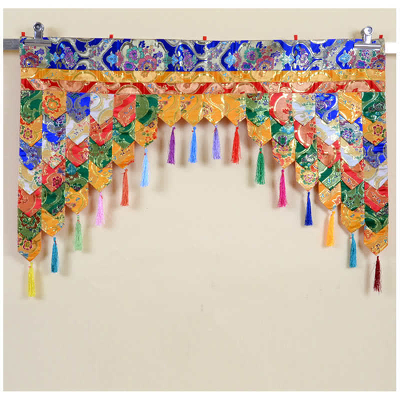 Tibetan Five Colors Hanging Curtain Prayer Altar Healing Meditation Curtain