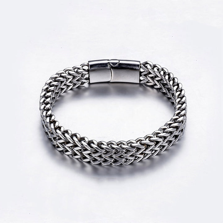 Buddha Stones Fish Scale Magnetic Buckle Titanium Steel Balance Bracelet Bangle