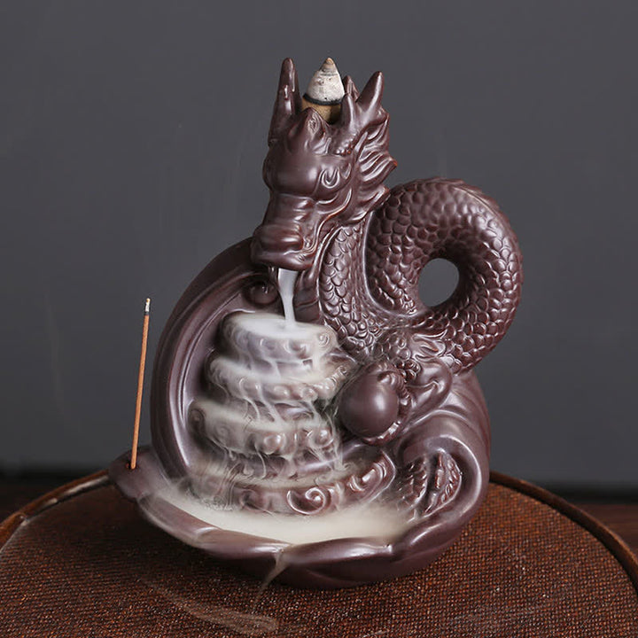 Dragon Pattern Success Ceramic Incense Burner Decoration