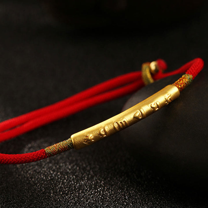 Buddha Stones Tibetan Buddhist Handmade Mani Mantra Lucky Red String Bracelet