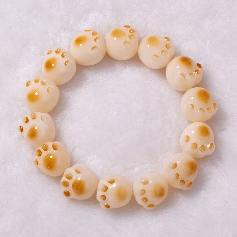 Buddha Stones Cute Cat Paw Claw Bodhi Seed Peace Bracelet