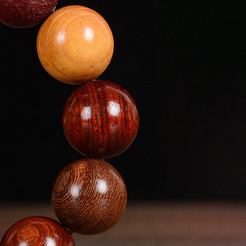 Buddha Stones Multicolored Sandalwood Protection Healing Bracelet