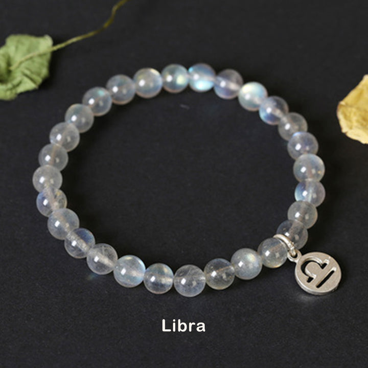 12 Constellations of the Zodiac Moonstone Charming Bracelet