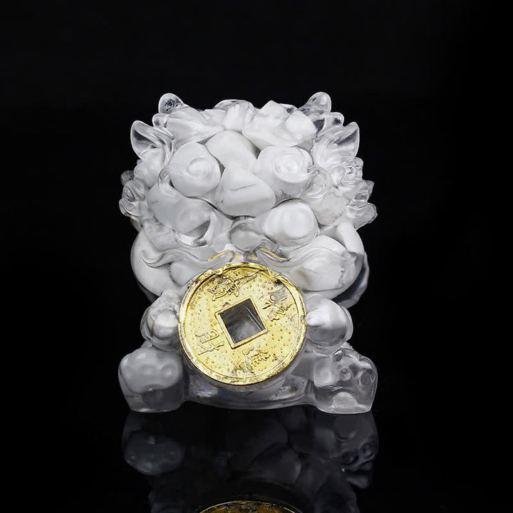 Buddha Stones Handmade Cute PiXiu Gold Coin Crystal Fengshui Energy Wealth Fortune Home Decoration