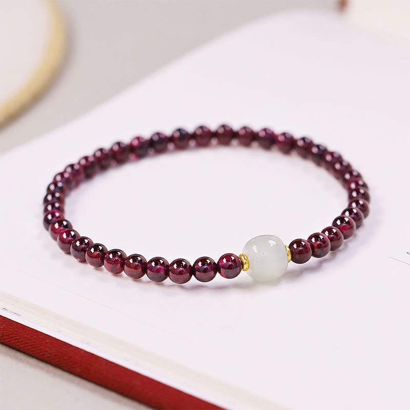 Buddha Stones Natural Garnet Jade Bead Purification Bracelet