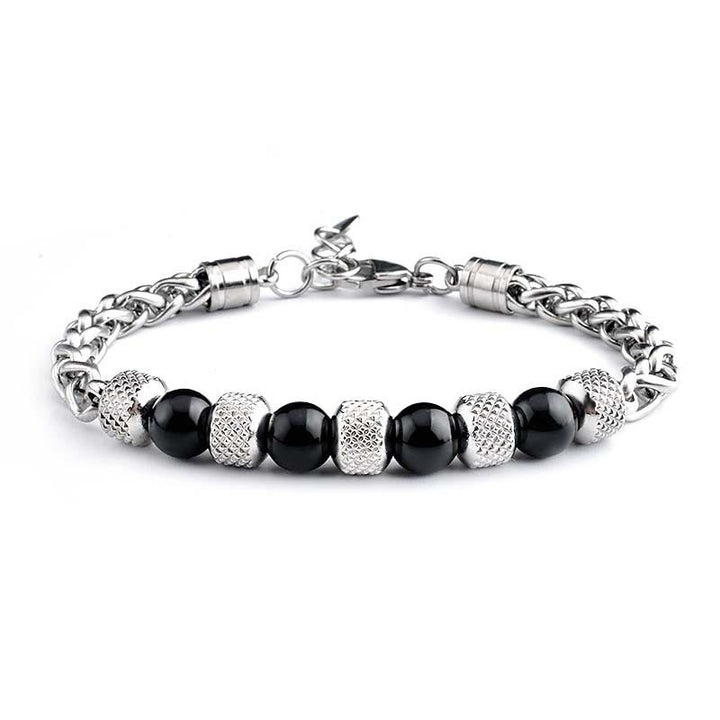 Buddha Stones Black Onyx Tiger Eye Bead Courage Bracelet