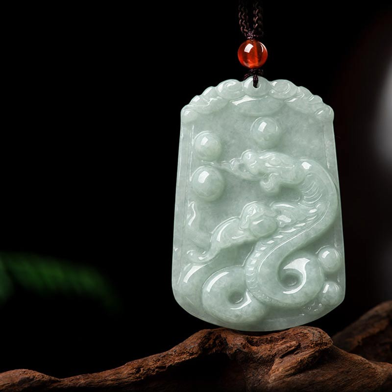 Buddha Stones Natural Jade 12 Chinese Zodiac Abundance Amulet Pendant Necklace