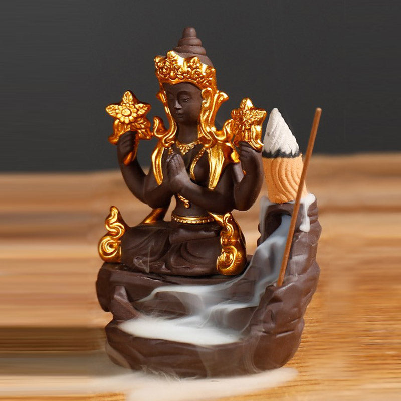 Buddha Stones Tibetan Buddha Healing Incense Burner Decoration