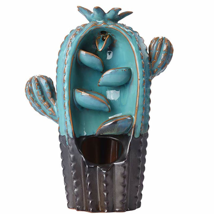 Cactus Ceramic Healing Backflow Smoke Fountain Incense Burner